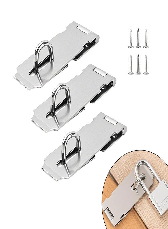 TARINI Padlock Hasp Latch, Small Padlock, Small Door Latch, 3 Pcs Vintage Door Lock Latches - Hasp & Bolt Hardware for Doors, Cabinets, Wooden Doors & Gates - Image 1